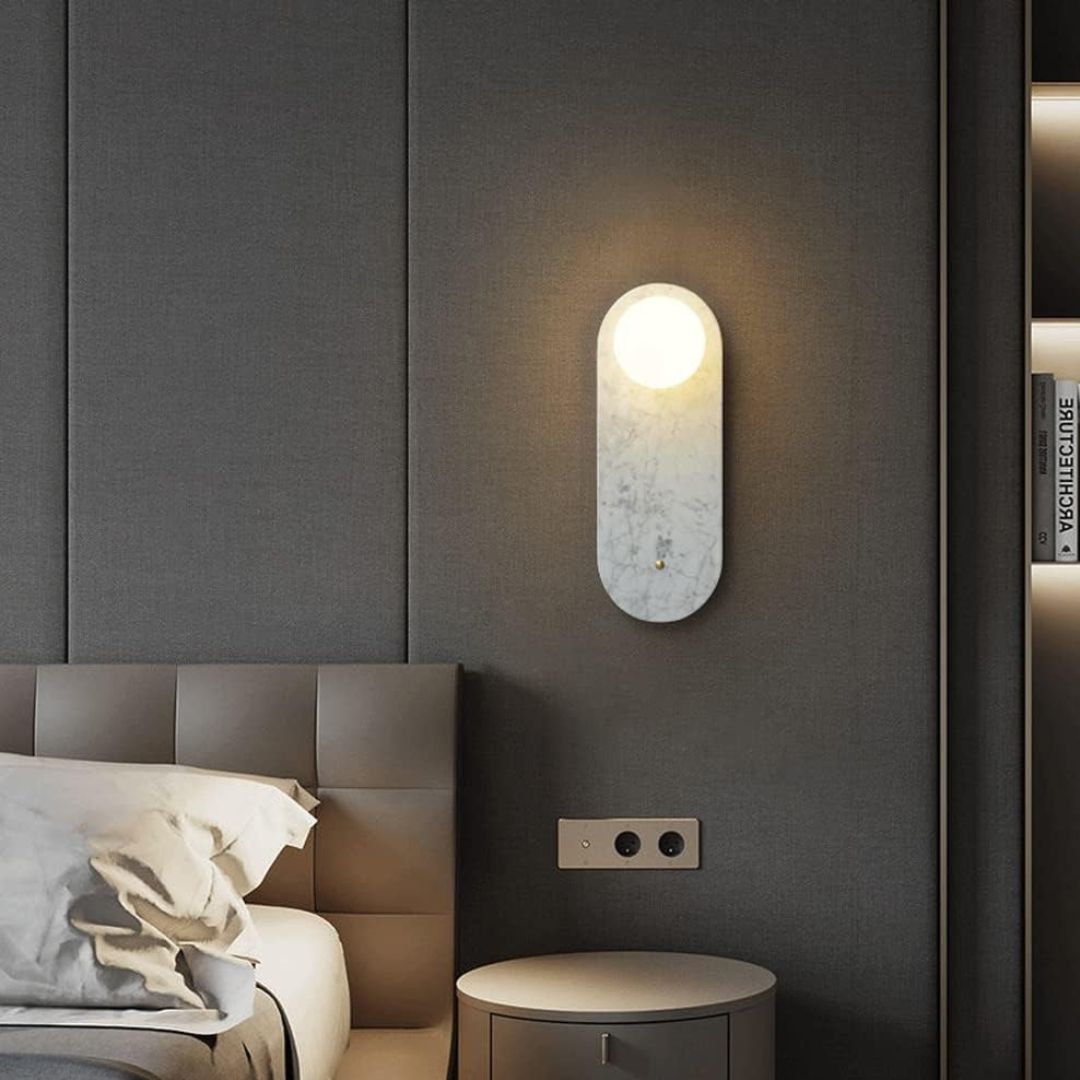 Elegant Marble Wall Lamp Sconce Light – 36cm Height, G9 Bulb Compatibility