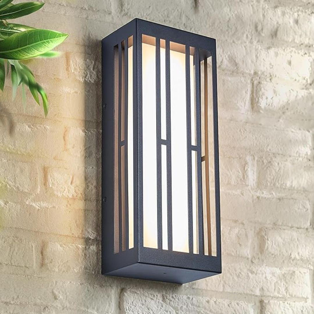Outdoor Wall Light Waterproof Dimmable LED 1700LM Black Metal Acrylic
