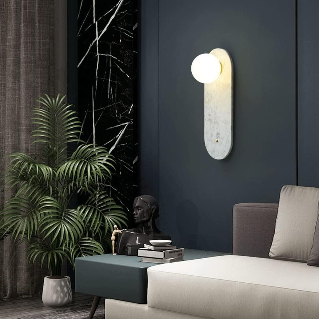 Elegant Marble Wall Lamp Sconce Light – 36cm Height, G9 Bulb Compatibility