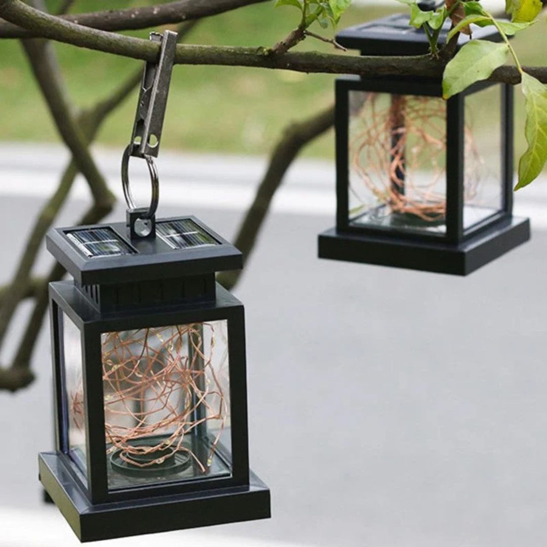 Outdoor Solar LED Lantern Warm White Waterproof Hanging Light