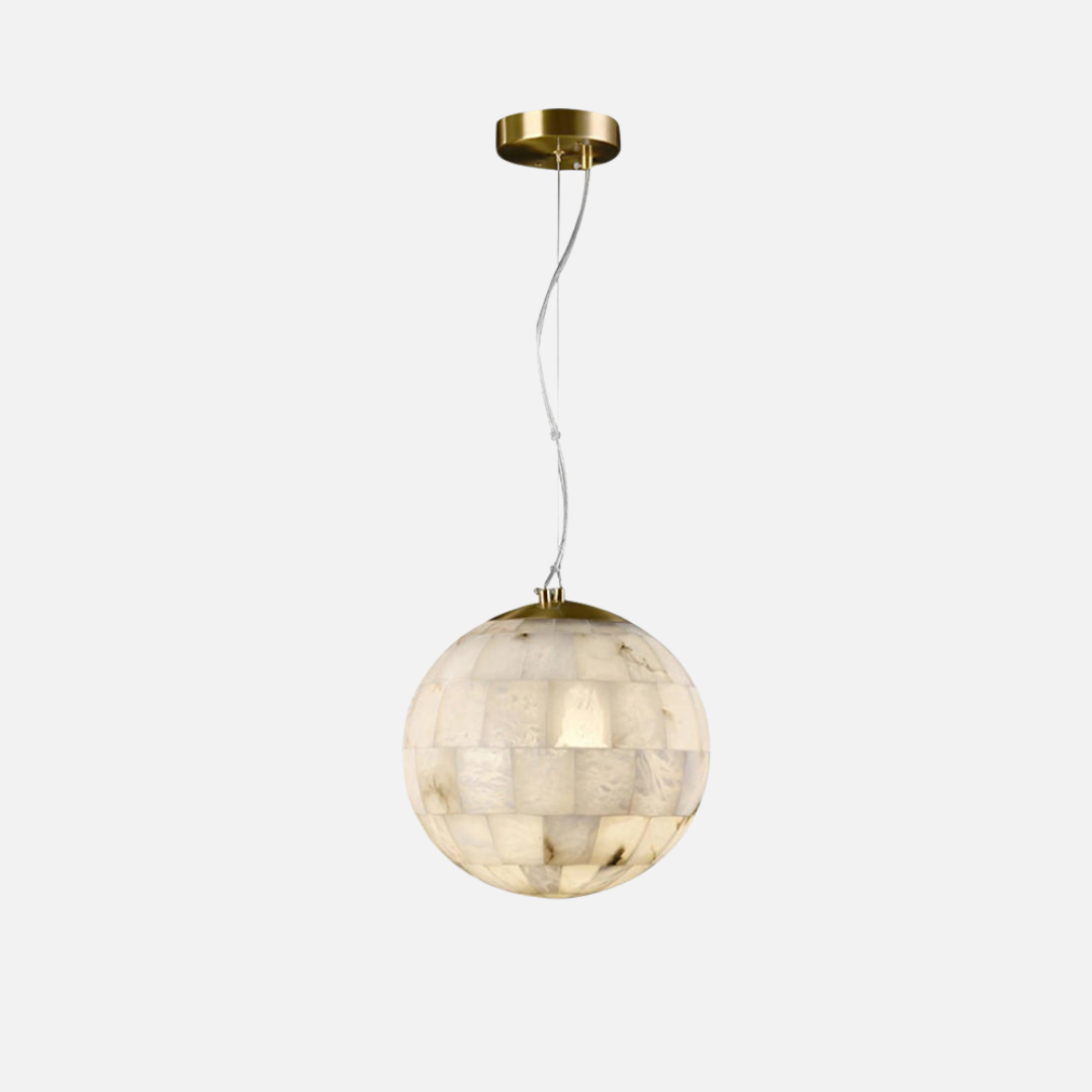 Elegant Brass and Alabaster Pendant Light – Modern Kitchen Hanging Lights