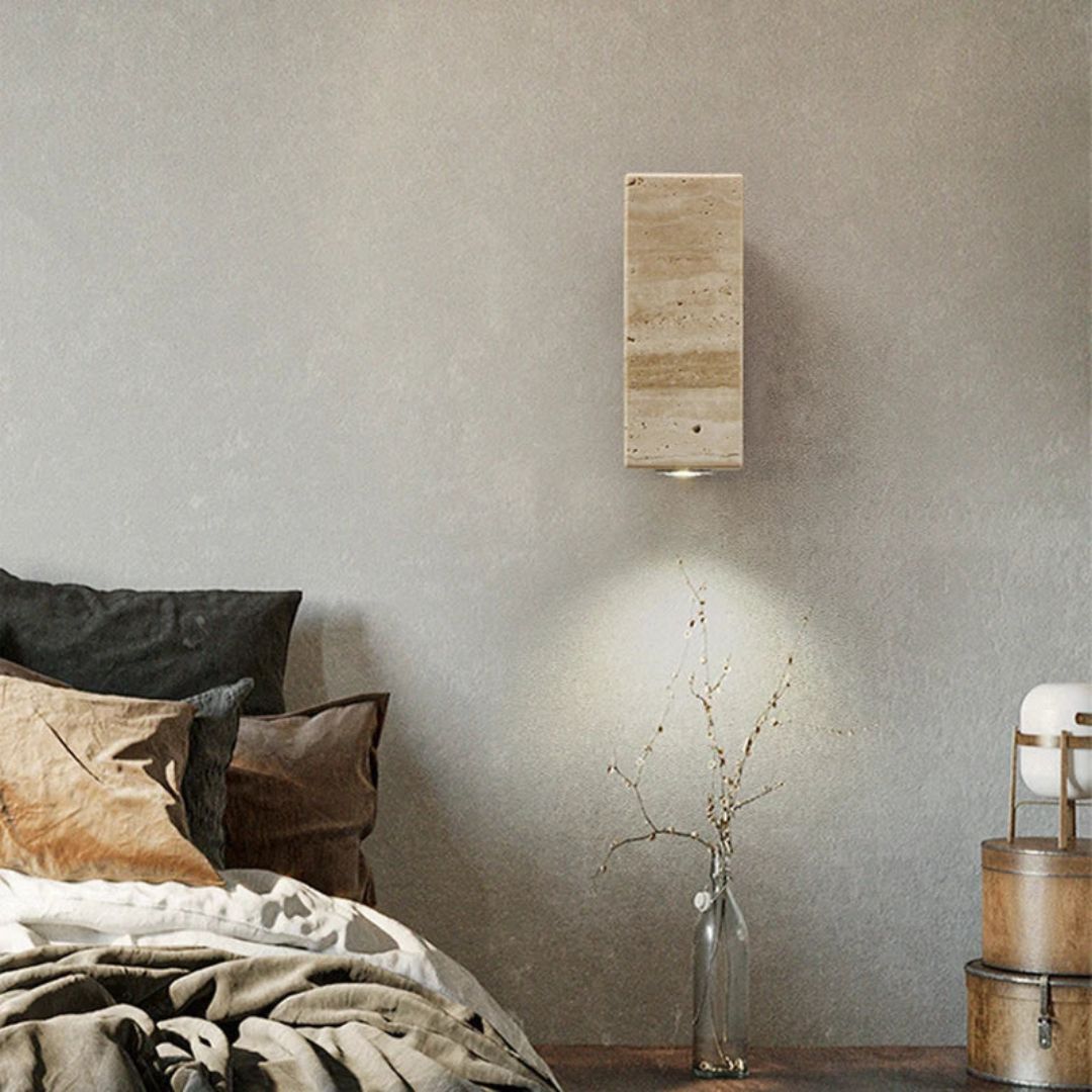 Modern Marble Wall Sconce with LED Lighting for Contemporary Interiors
