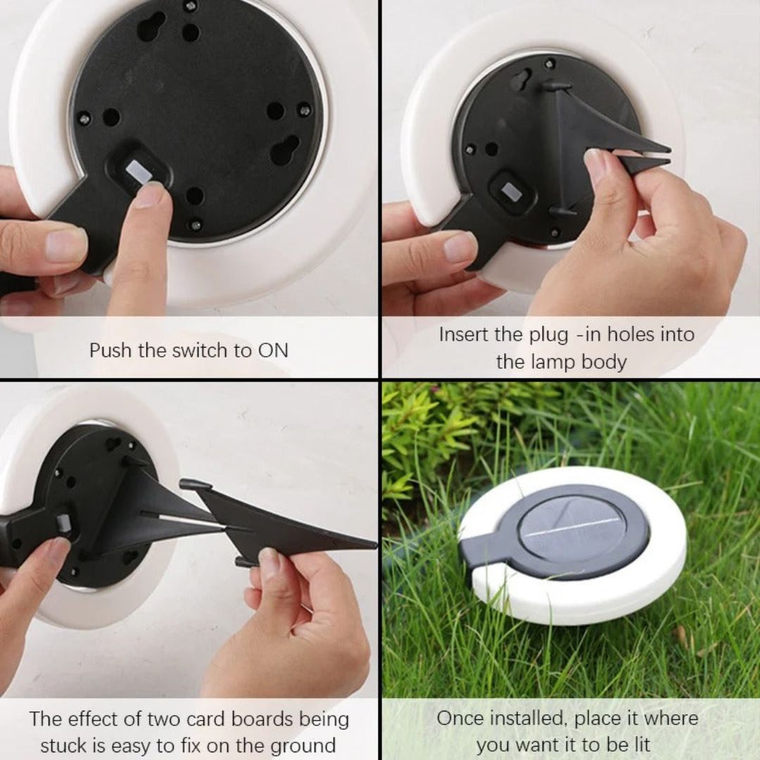 Adjustable Solar Ground Lights for Outdoor Use - Dual Design Garden Lights