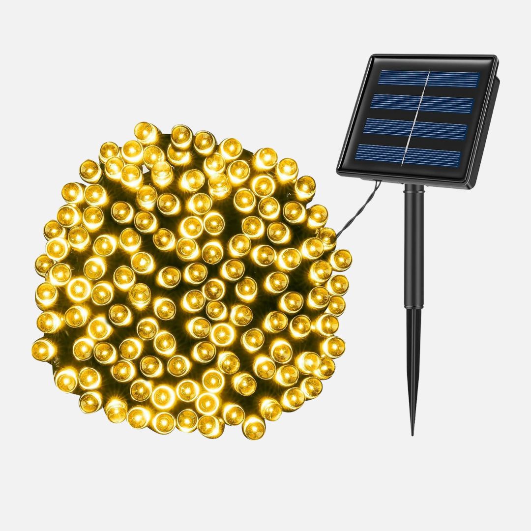 Solar Fairy Lights Outdoor 200LED Warm White IP65