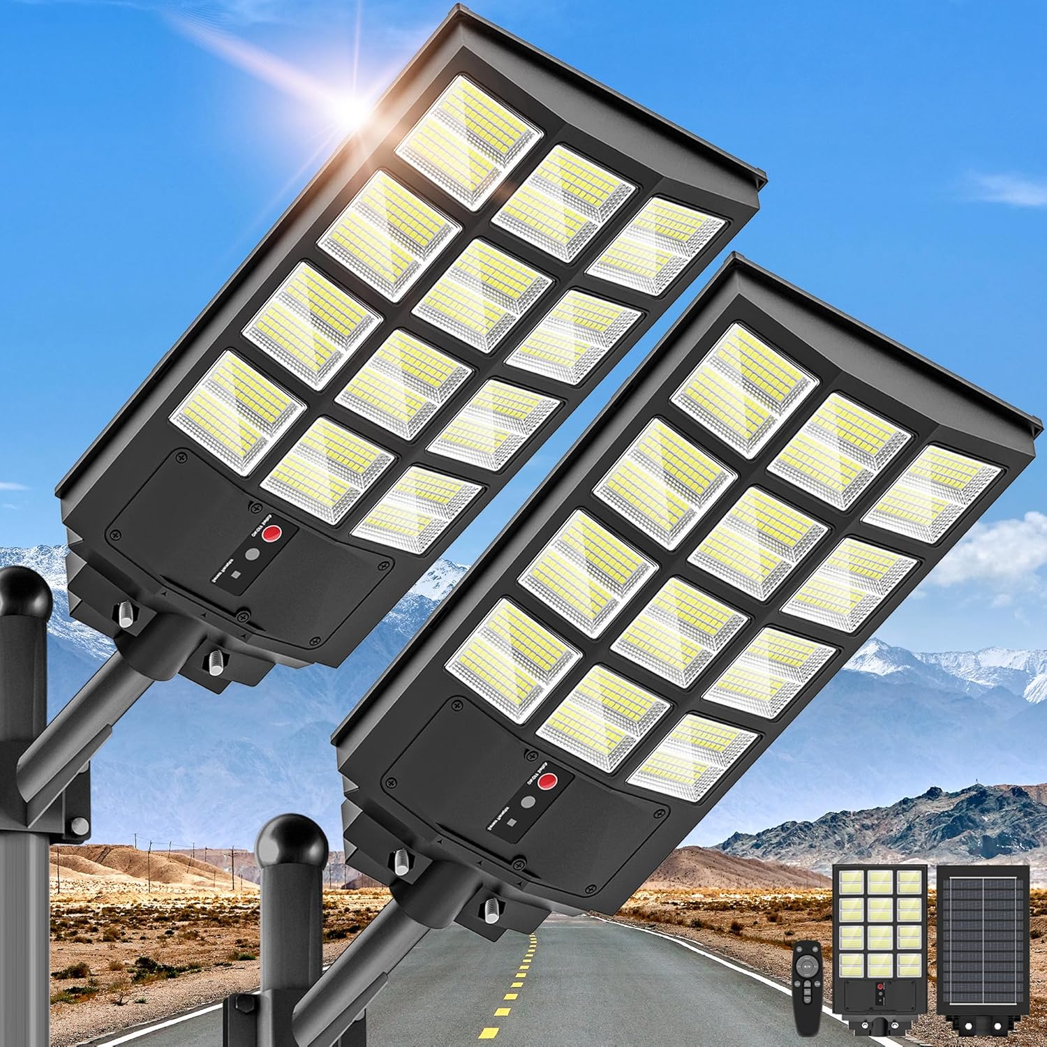 Solar Street Light Motion Sensor Waterproof LED Outdoor Lamp
