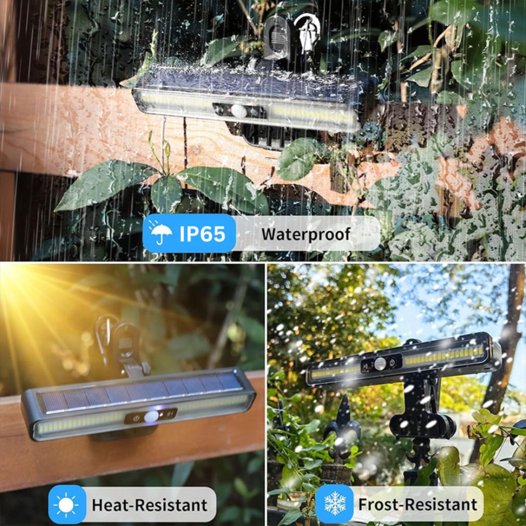 Solar Wall Lights Outdoor with Motion Sensor - Adjustable Solar Panel, Waterproof
