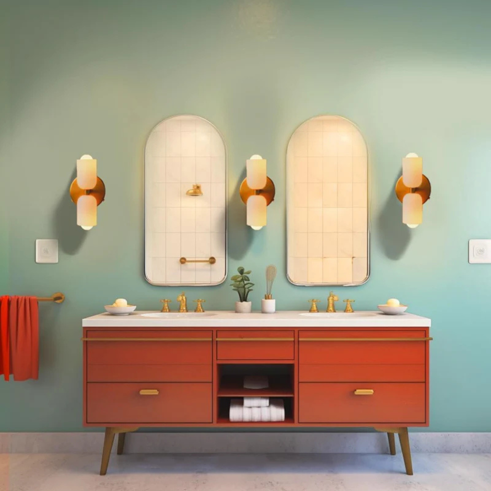 Modern Double Head Wall Sconce Light in Creamy Finish for Elegant Decor