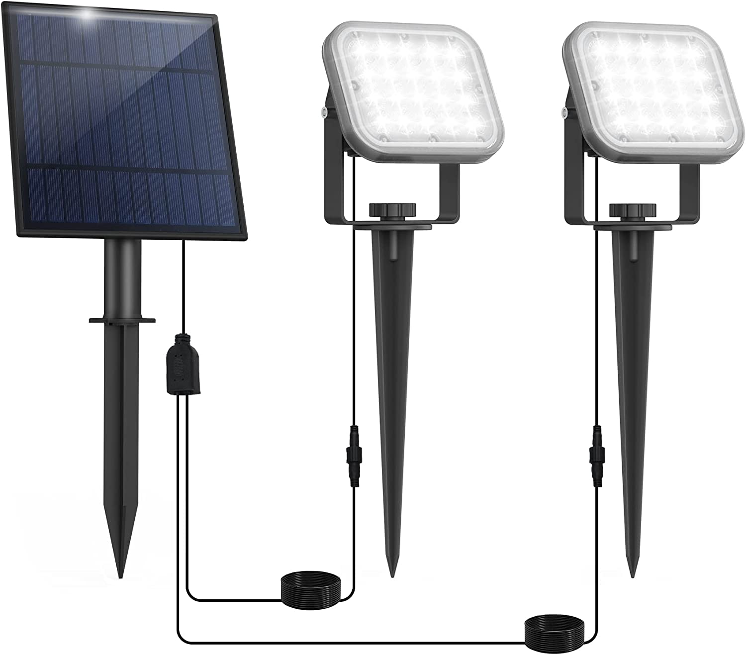 Solar Powered Spotlights Outdoor with Adjustable Angle and Long Cable