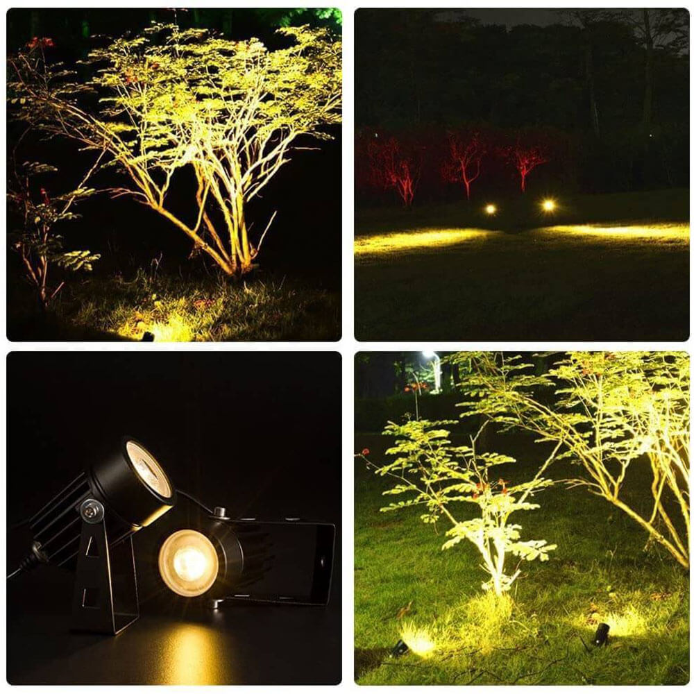 Solar Spot Lights Outdoor with Adjustable Angle and Long Cable - Waterproof Garden Lights