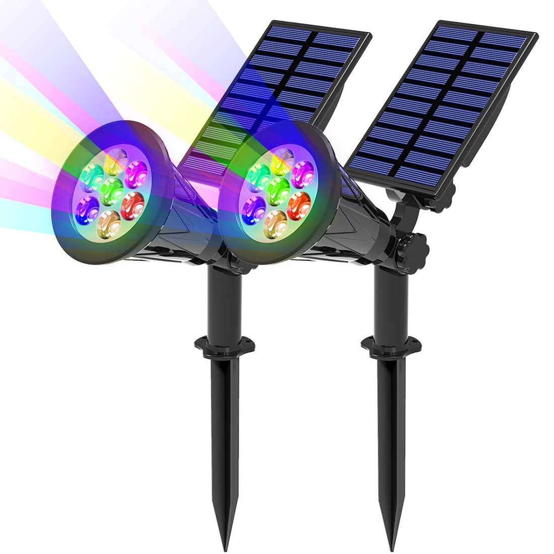 Solar Spot Lights Outdoor with Adjustable Angles and Waterproof Design