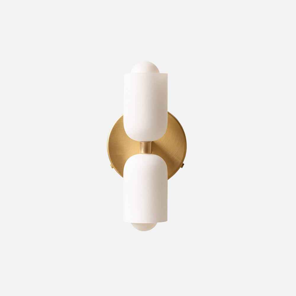 Modern Double Head Wall Sconce Light in Creamy Finish for Elegant Decor