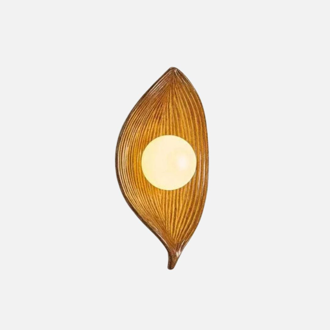 Elegant Leaf Wall Sconce Light with LED Bulbs – Resin Wall Lamp Decoration