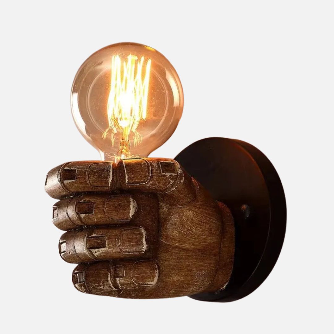Nordic Retro Wall Sconce Lighting - Unique Fist Design Decorative Wall Lamp