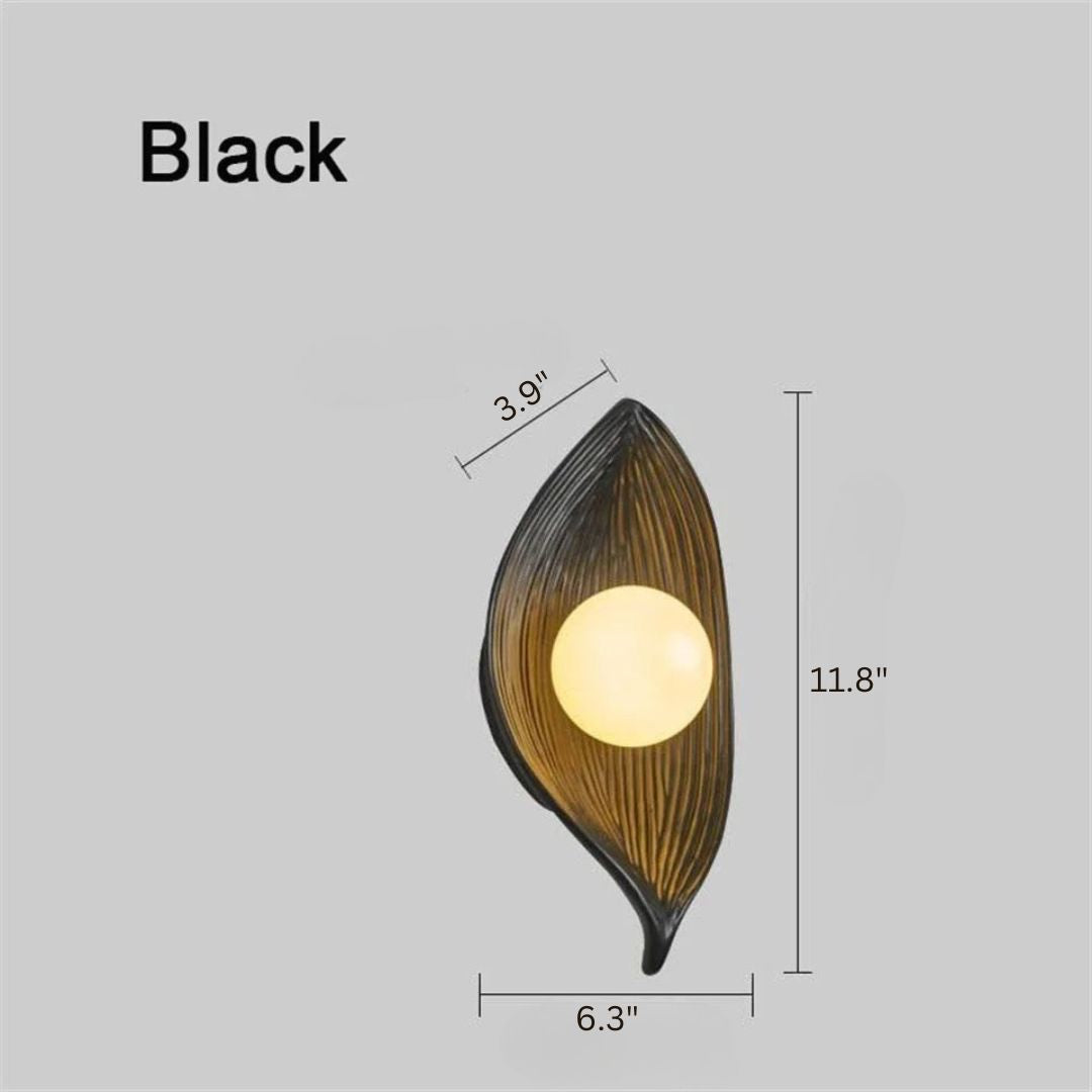 Elegant Leaf Wall Sconce Light with LED Bulbs – Resin Wall Lamp Decoration