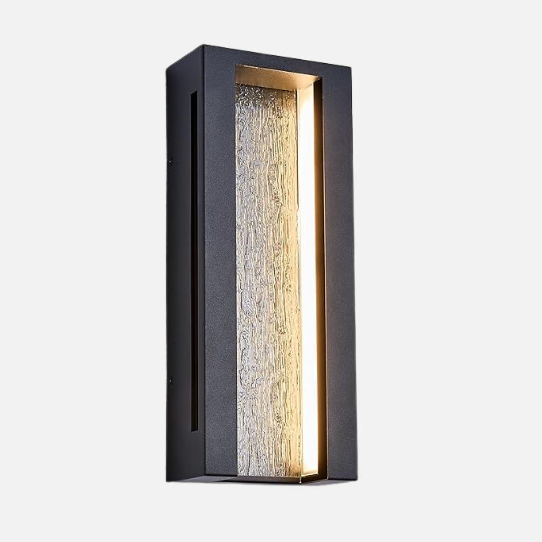 Outdoor Wall Light Waterproof Dimmable LED 1700LM Black Metal Acrylic