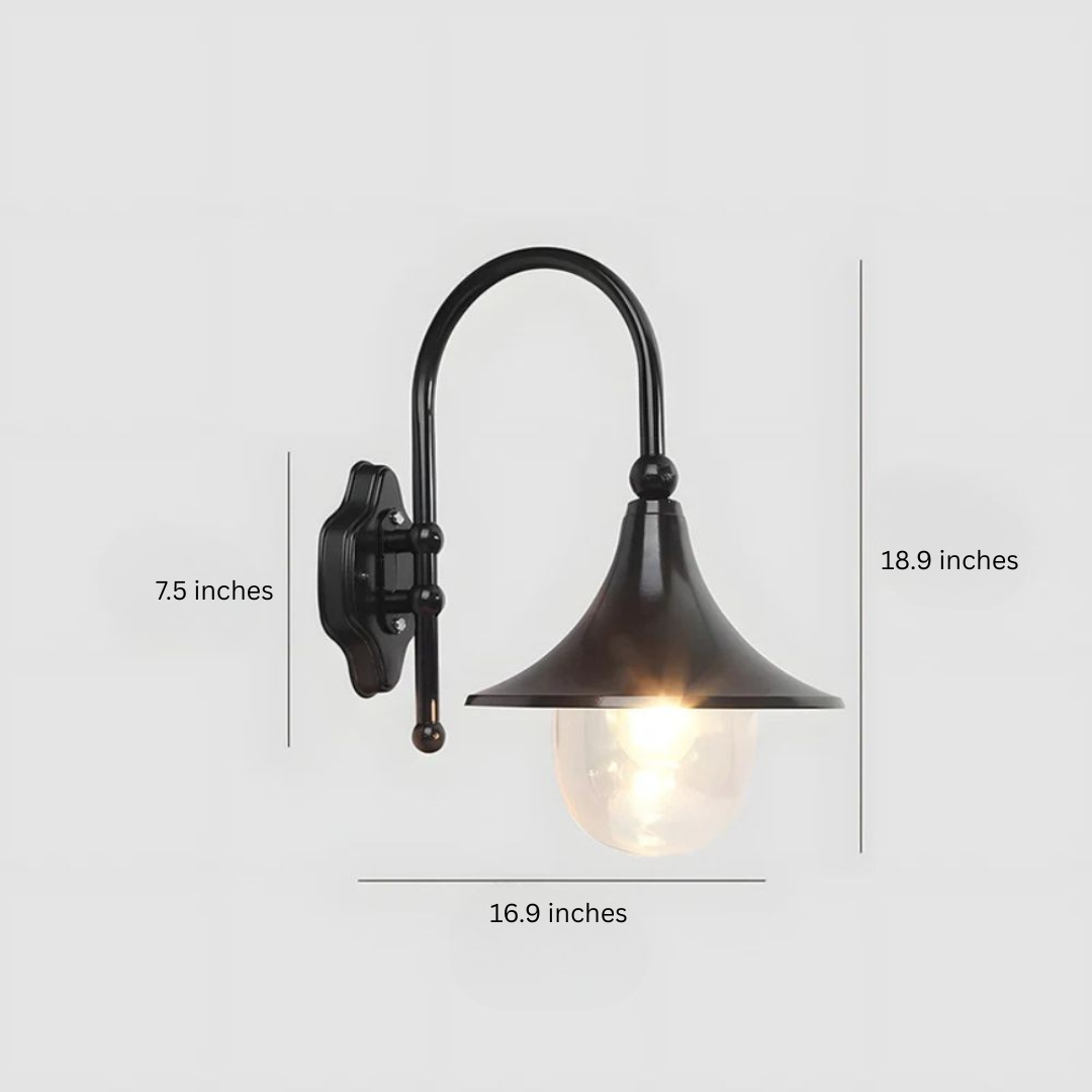 Vintage Outdoor Wall Light IP54 in Black – Classic Aluminium Wall Lamp