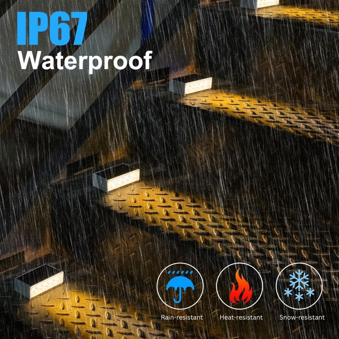 Solar Step Lights Outdoor Waterproof LED Deck Lighting for Stairs