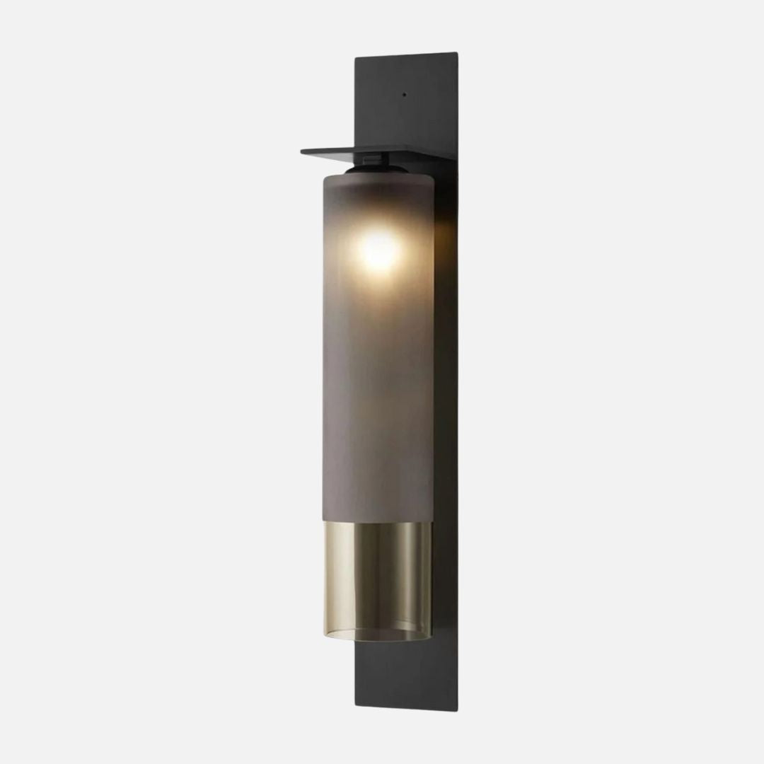 Elegant Metal and Glass Wall Sconce Lighting, 50cm Height, E27 Bulb
