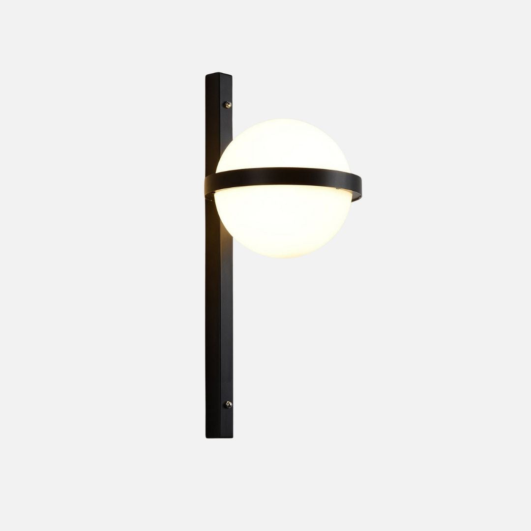 Modern Outdoor Wall Light, IP65 Rated, Black Metal, Integrated LED